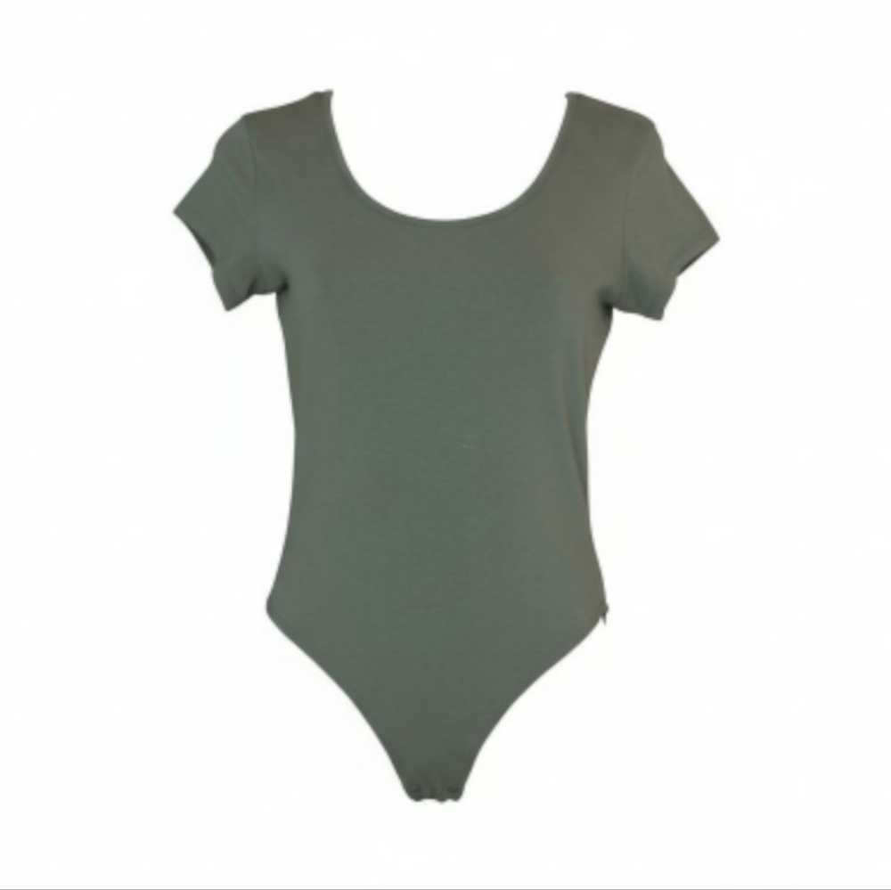Ultra Flirt Green Scoop Neck Bodysuit Size Small